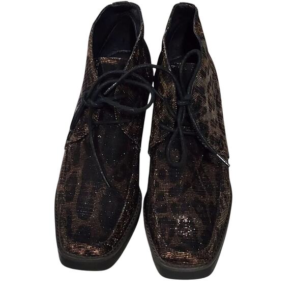 Donald Pliner Dakota Shimmer Womens Leopard Print Lace Up Wedges Size US 6 M - Picture 4 of 13